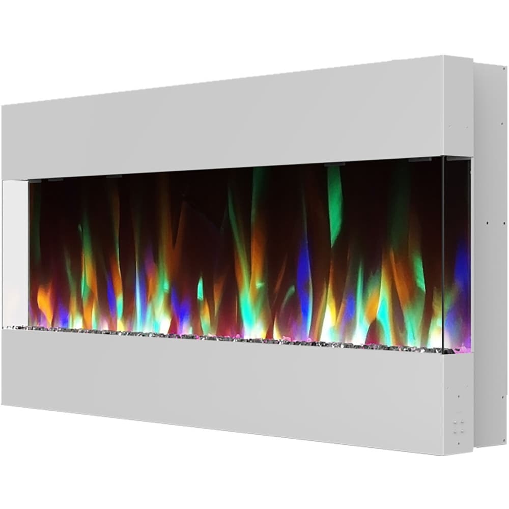 Cambridge 42 inch White Recessed Wall Mounted Electric Fireplace