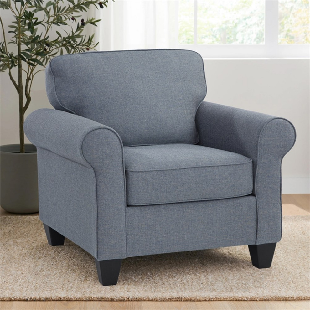 American Furniture Classics 8 030 A330V16 Classic Cottage Blue Oversized Chair   Transitional   Armchairs And Accent Chairs   by Homesquare  Houzz