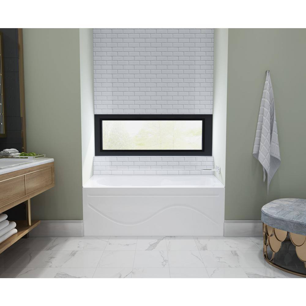 Kingston Brass Aqua Eden Margaret 60 in. Acrylic Right-Hand Drain Rectangular Alcove Bathtub in White HHVTAP603022R