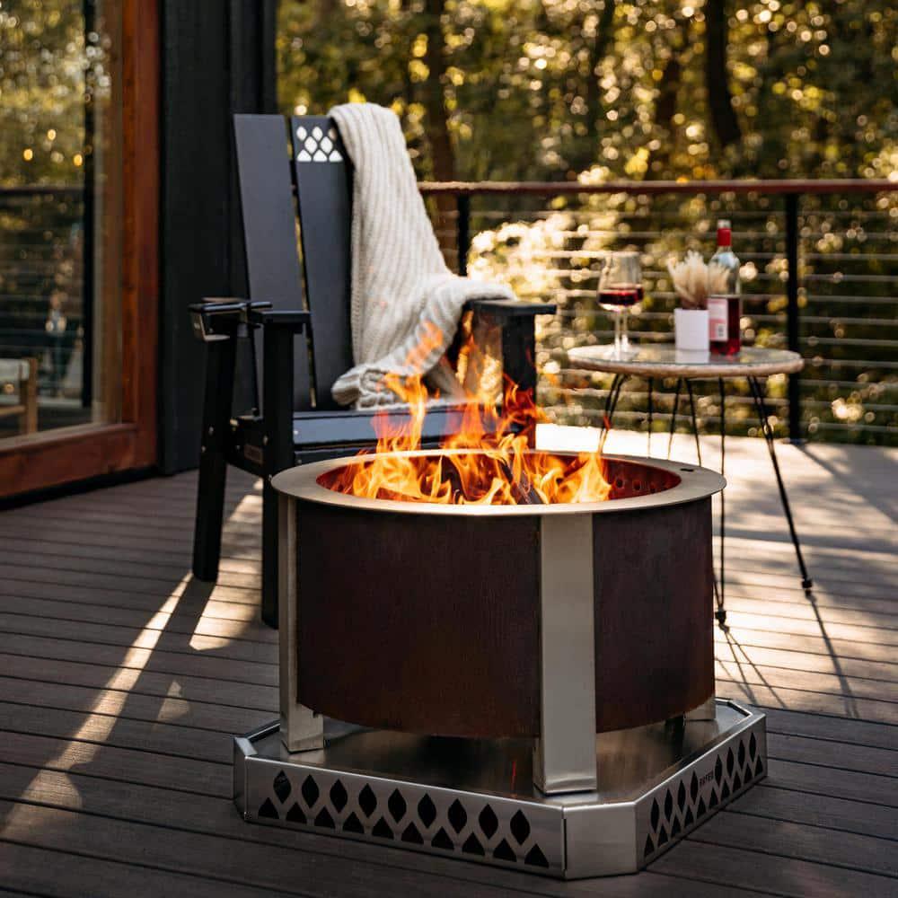 Breeo X Series 24 Smokeless Fire Pit in Corten Steel