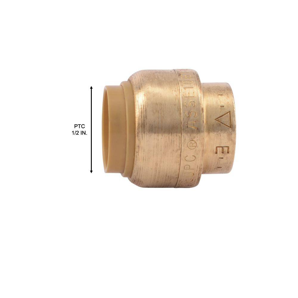 SharkBite 12 in. Push-to-Connect Brass End Stop Fitting U514LFA