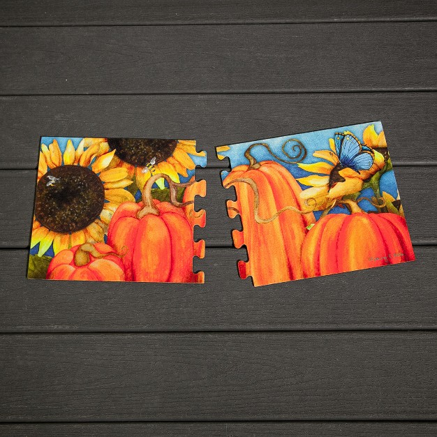 Evergreen Pumpkin Sassafras Switch Puzzle Mat 11 5 X 10 Inches Indoor And Outdoor Decor