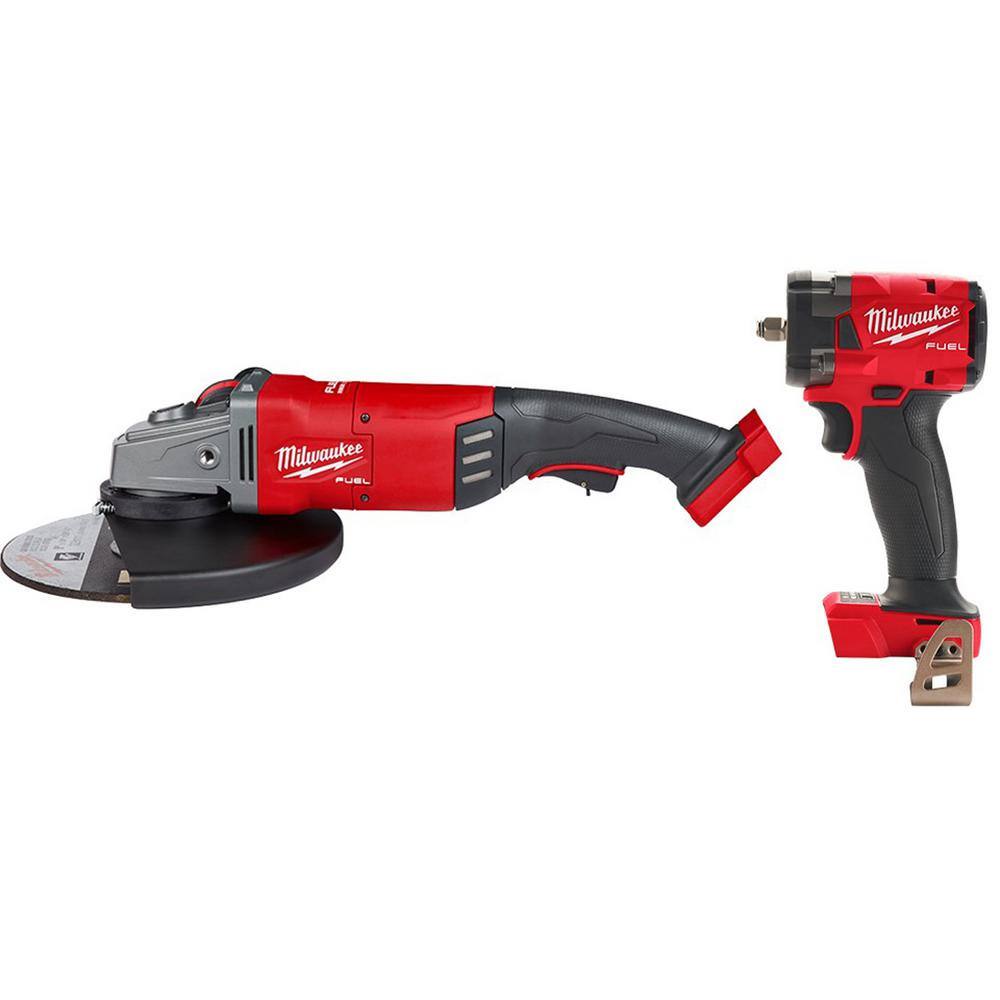 MW M18 FUEL 18-Volt Lithium-Ion Brushless Cordless 7 in.9 in. Angle Grinder with M18 FUEL Compact 38 in. Impact Wrench 2785-20-2854-20