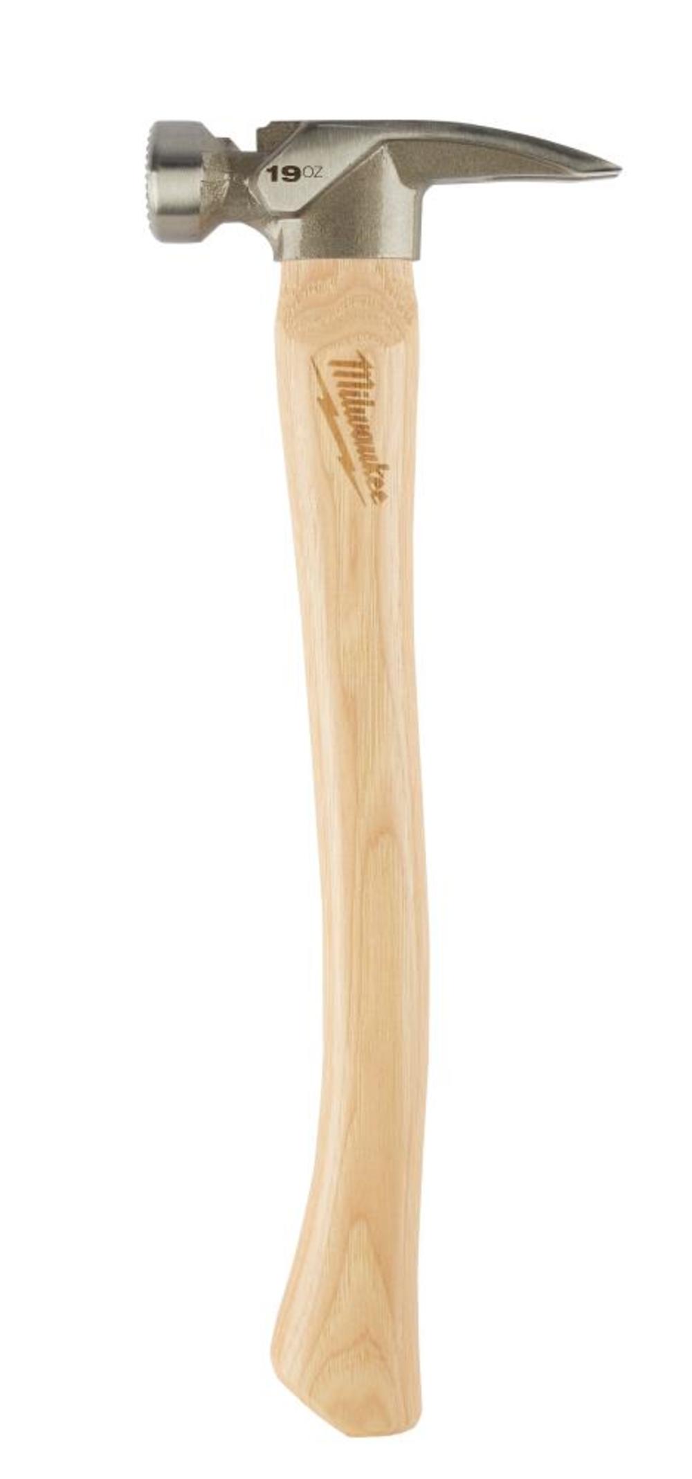 19oz Milled Face Hickory Wood Framing Hammer ;