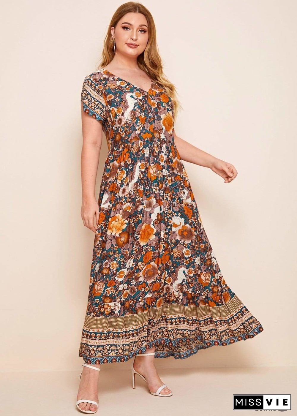 Boho Plus Size Nelly Maxi Dress For Women