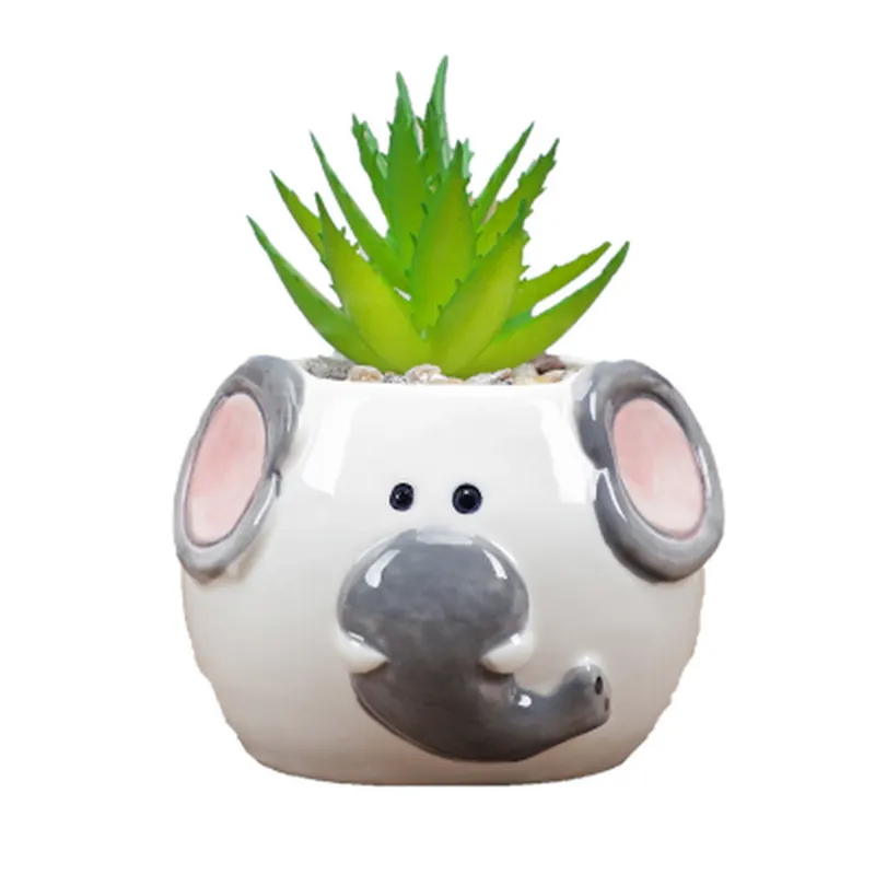 2022 garden supplies ceramic pot for plants animal cat pig Angel bunny rat indoor flower pots office decoration gift planter/