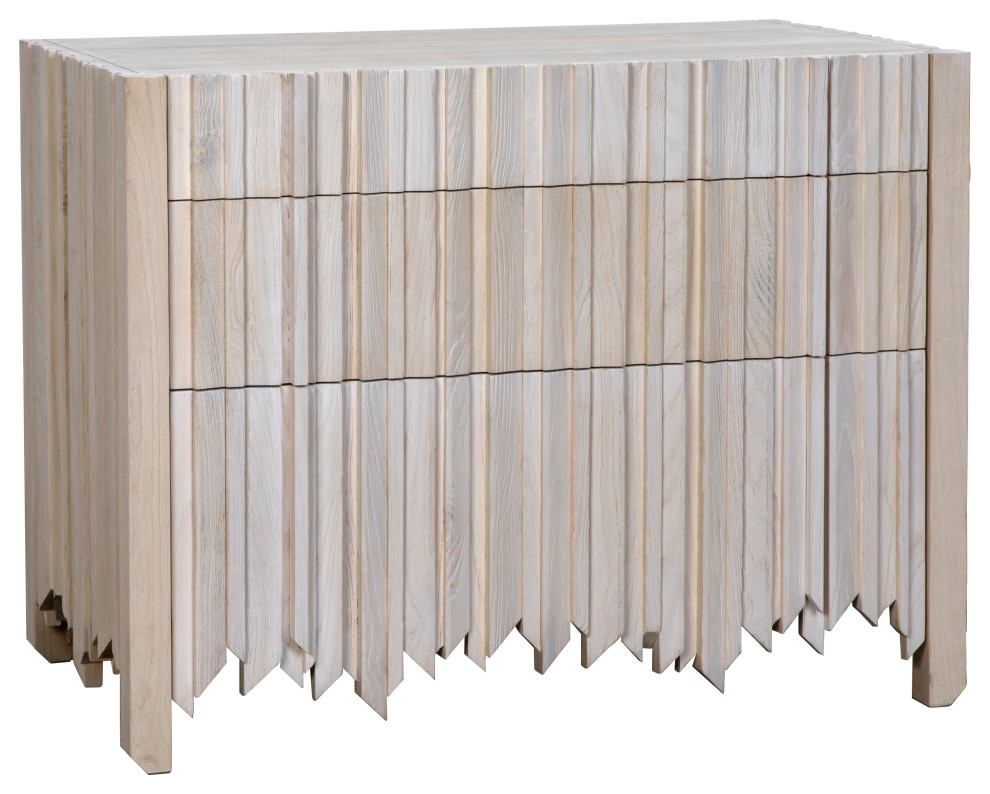 Desdemona 3 Drawer Chest  Bleached Elm   Transitional   Accent Chests And Cabinets   by Noir  Houzz