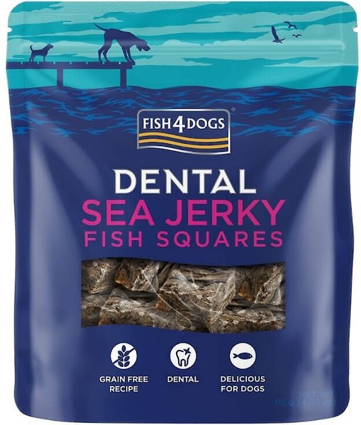 Fish4Dogs Dental Sea Jerky Fish Squares Grain-Free Dental Dog Treats