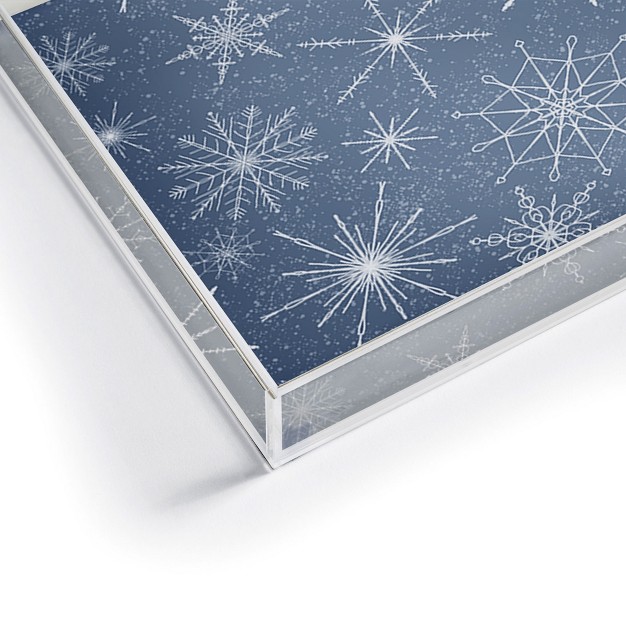 Jacqueline Maldonado Snowflakes Twilight Acrylic Tray deny Designs