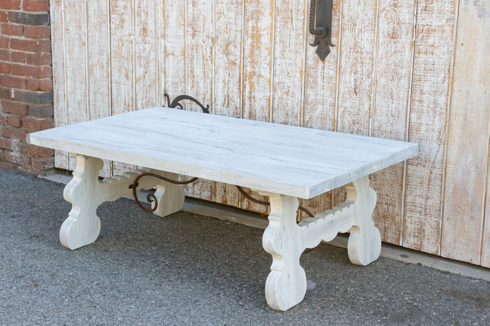 Bleached White Spanish Tavernera Coffee Table   French Country   Coffee Tables   by De cor  Houzz