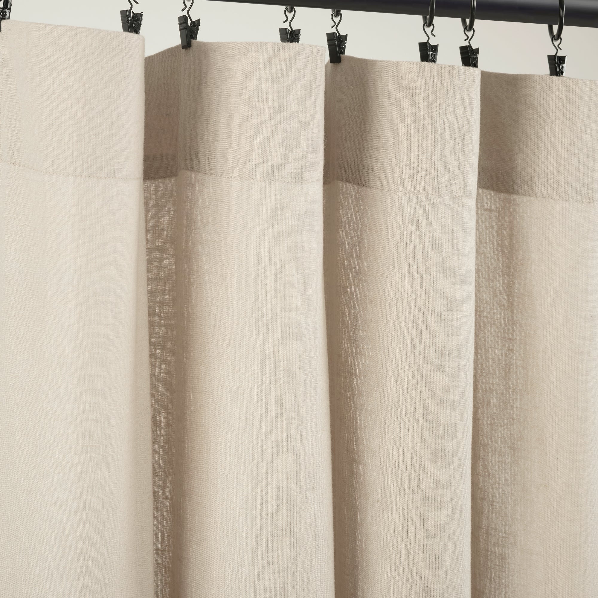 Belgian Flax Prewashed Linen Rich Cotton Blend Window Curtain Panel