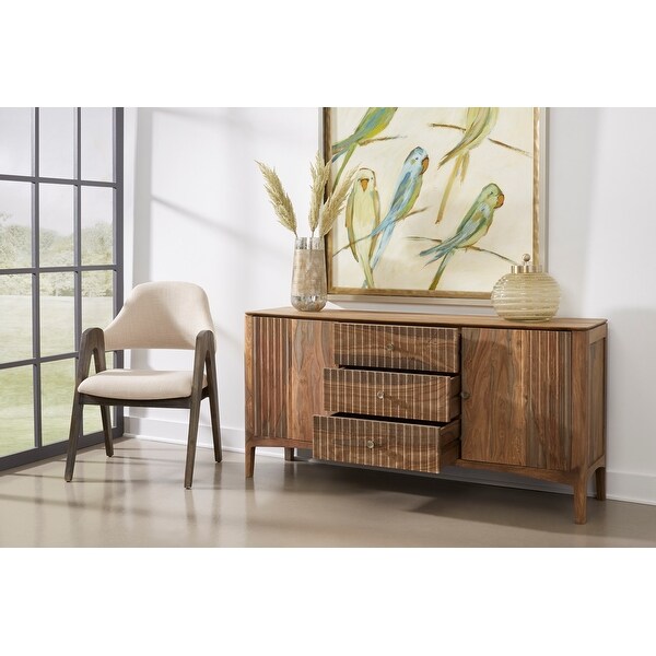 Somette Tabor Light Natural Sheesham Two Door Three Drawer Credenza