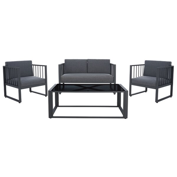 SAFAVIEH Outdoor Holyoke 4 Pc Living Set