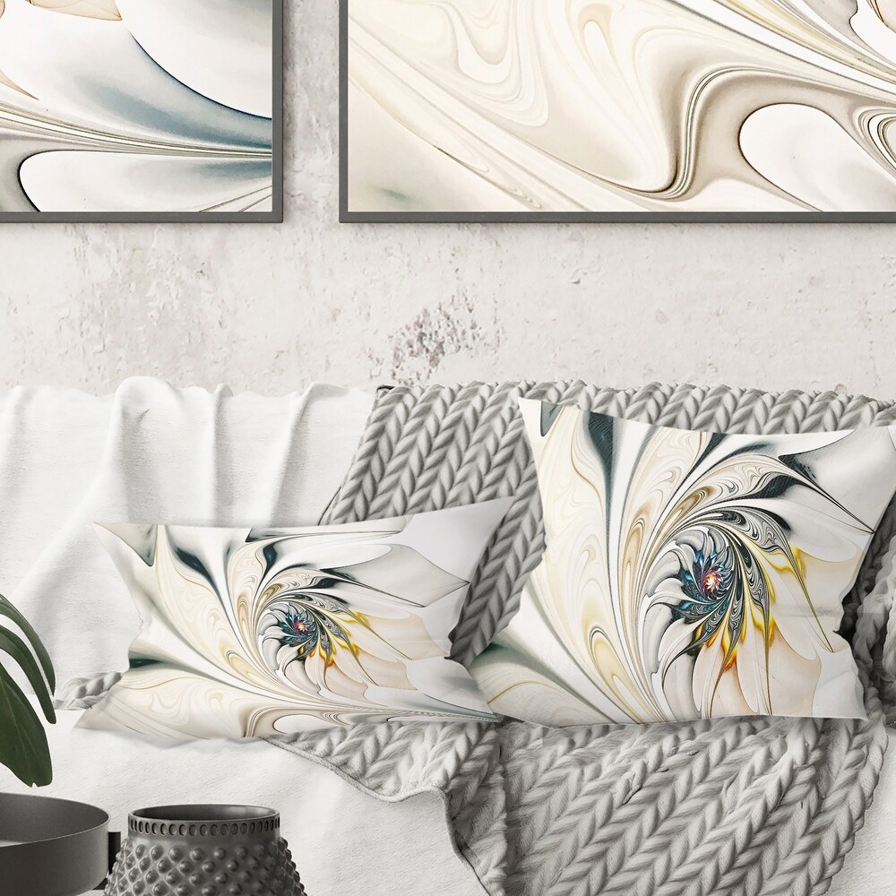 Designart Stained Glass Floral Modern Throw Pillow