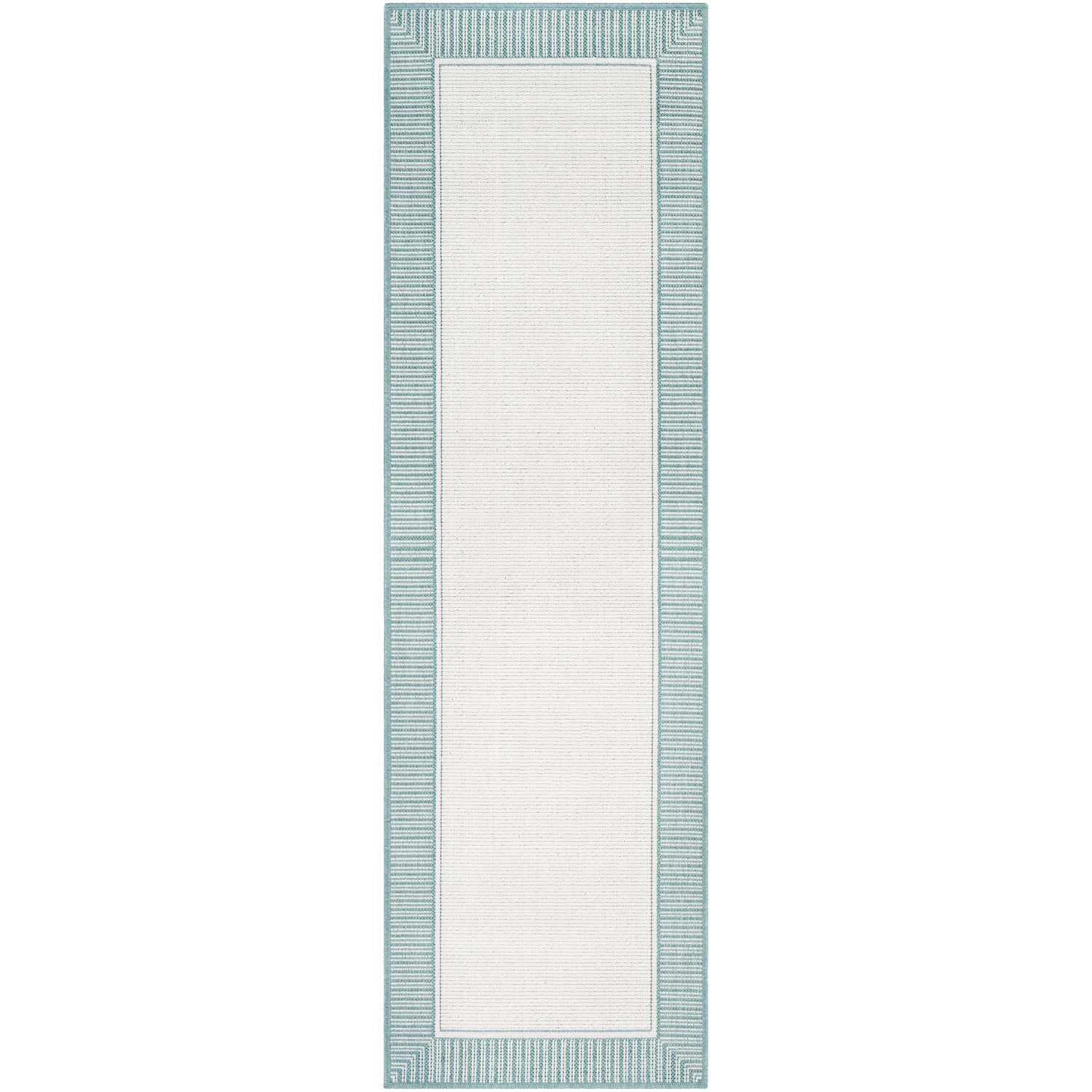 Alfresco Rug in Teal & White