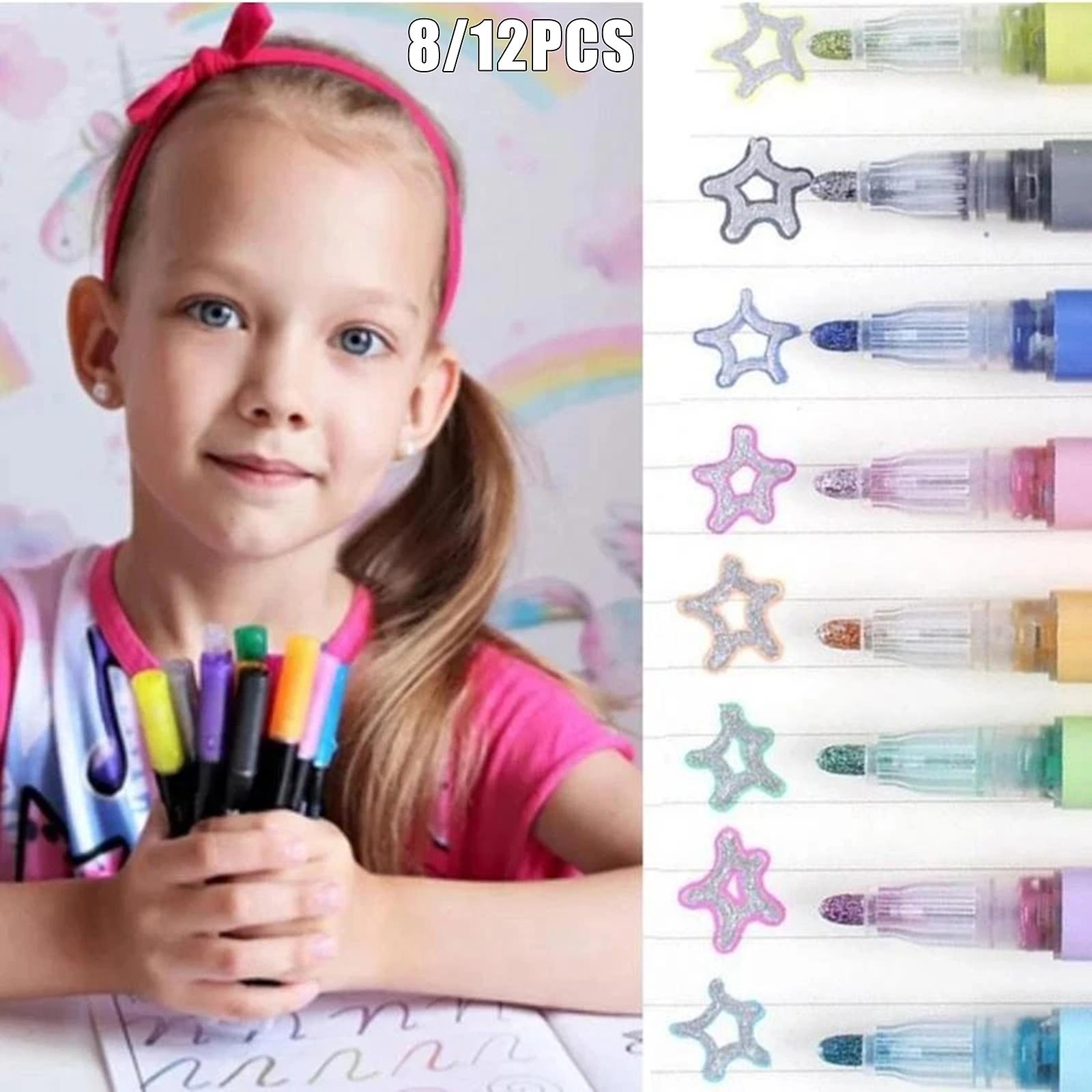 8/12pcs Marker Pen For Highlight Writing Taking Notes Drawing Diy Art Projects Kids Adult(12pcs)