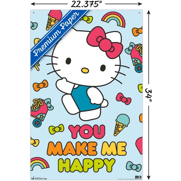 Trends International Hello Kitty Happy Unframed Wall Poster Prints