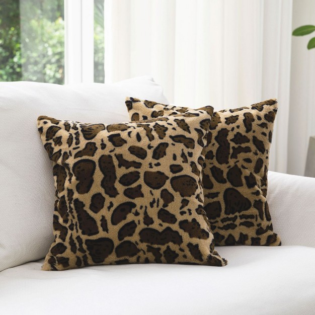 Cheer Collection Set Of 2 Animal Print Throw Pillows