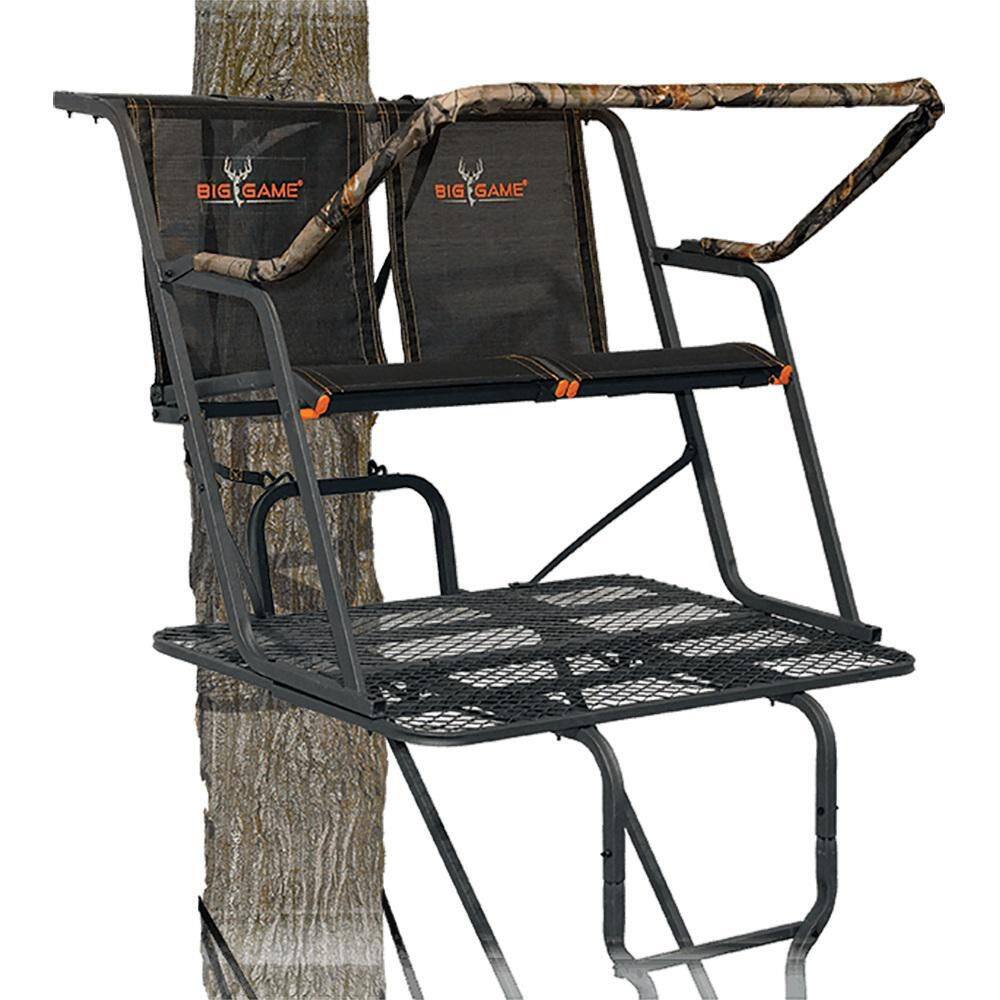 BIG GAME TREESTANDS Spector XT Lightweight Portable 2 Hunter Tree Ladder Stand 17 ft. Dimensions (L x W x H): 15 x 9 x 56 inches BGM-LS4950