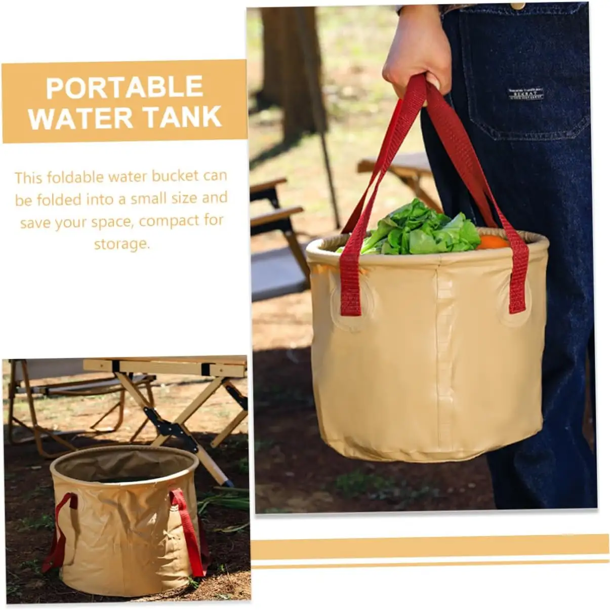 Custom PVC portable water tank storage Wash Car foldable bucket collapsible for travel beach trip camp BBQ Hiking other activity