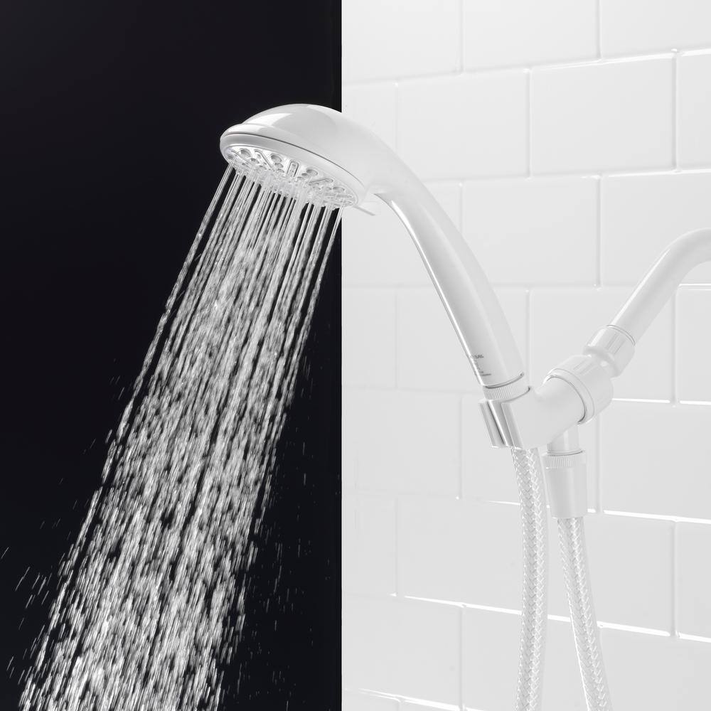 Glacier Bay 3-Spray 3.3 in. Single Wall Mount Handheld Adjustable Shower Head in White 8467000HC