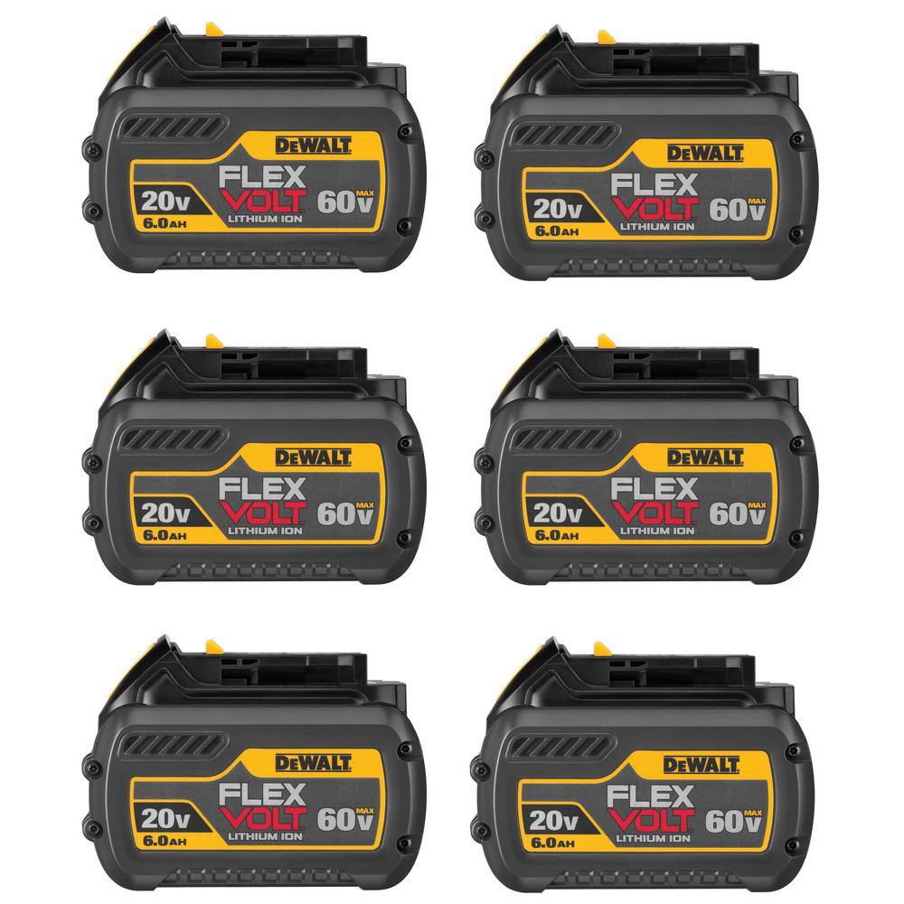 DW FLEXVOLT 20V60V MAX Lithium-Ion 6.0Ah Battery (6 Pack) DCB606-6