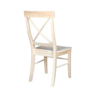 International Concepts Alexa Unfinished Wood X-Back Dining Chair (Set of 2) C-613P