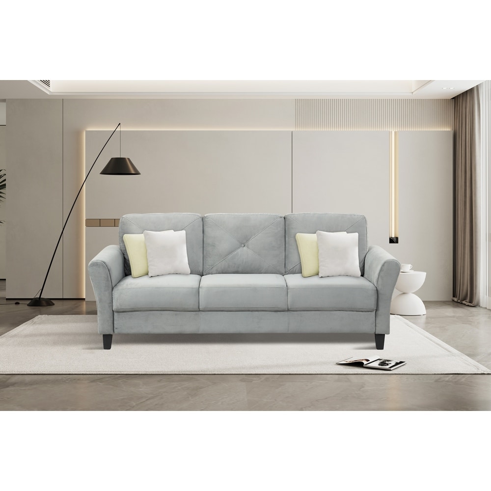 Modern Sofa Set with Removable Cushions and Sturdy Solid Wood Frame  3 Seater Sofa + Loveseat