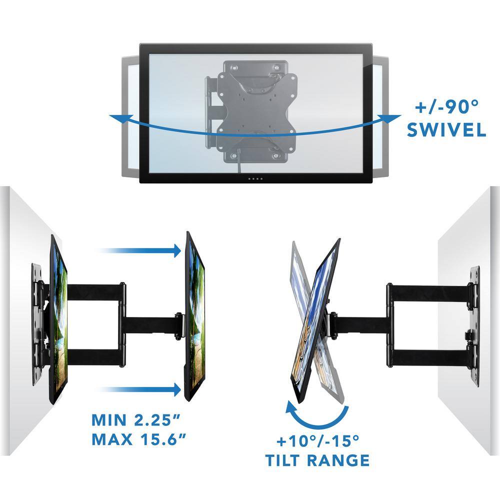 mount-it! Camper TV Wall Mount with Detachable Bracket for 23 in. to 42 in. Screens MI-431