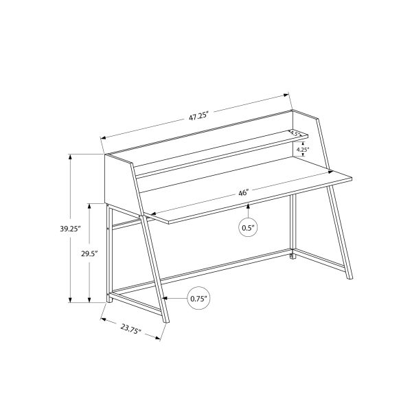 Computer Desk， Home Office， Laptop， Storage Shelves， 48