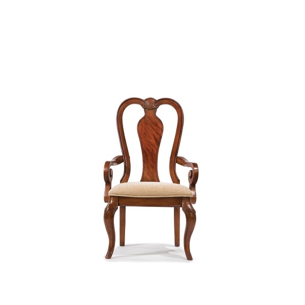 Evolution Queen Anne Arm Chair in Rich Auburn Finish Wood (Set of 2)