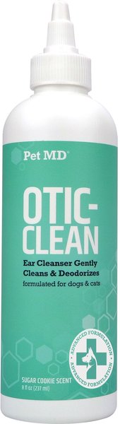 Pet MD Otic-Clean w/Sugar Cookie Scent Dog and Cat Ear Cleaner， 8-oz bottle