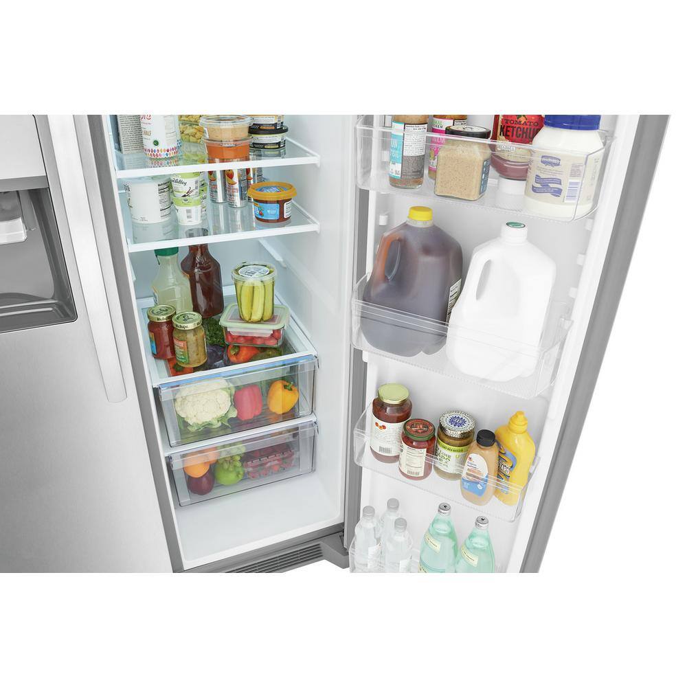 Frigidaire 36 in. 25.6 cu. ft. Side by Side Refrigerator in Stainless Steel Standard Depth FRSS2623AS