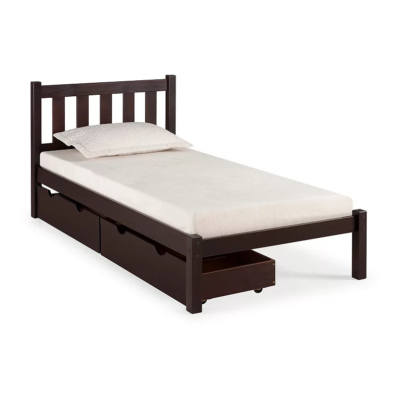 Alaterre Furniture Poppy Espresso Storage Twin Platform Bed