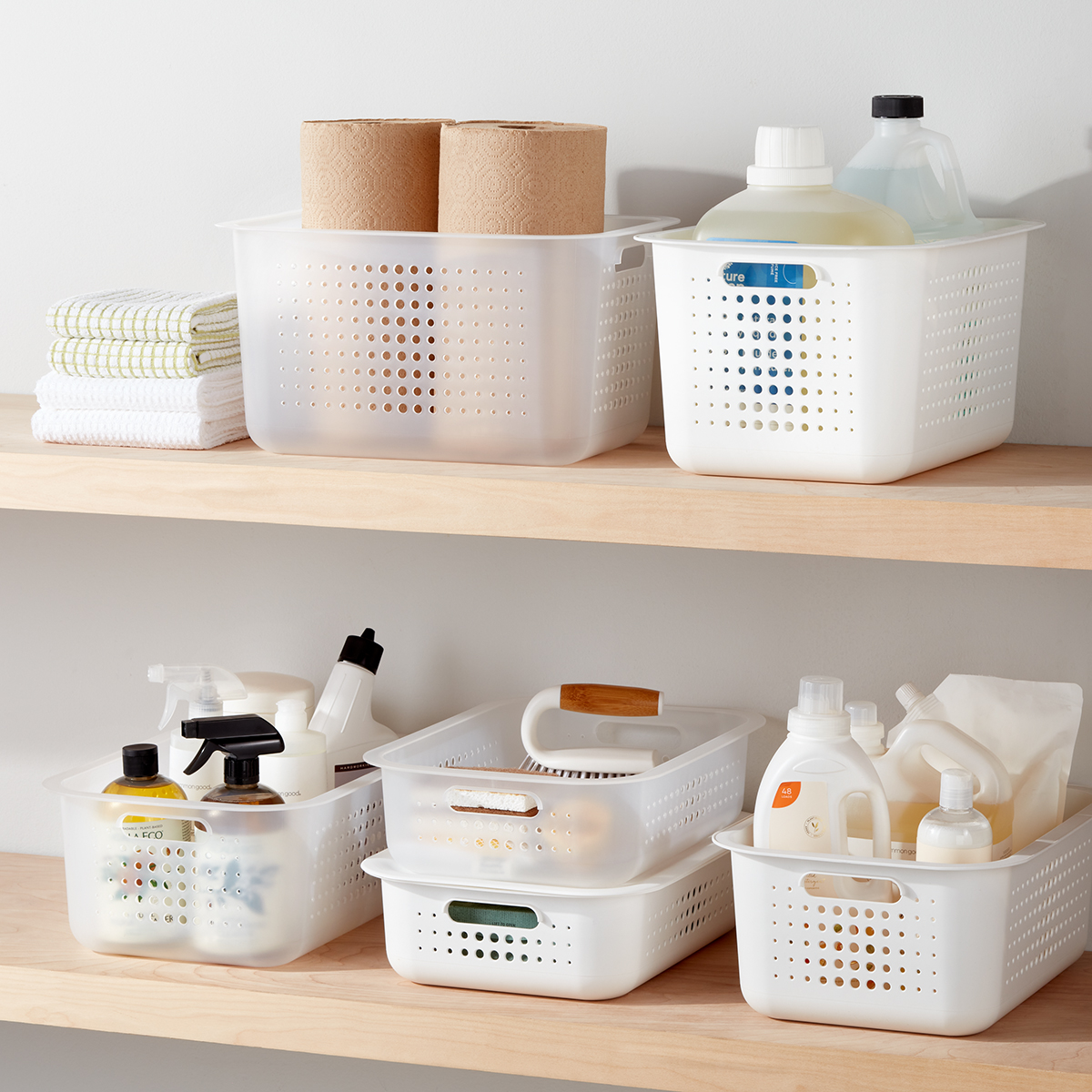 White Nordic Storage Baskets with Handles