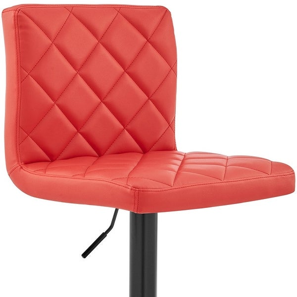 Red Faux Leather Swivel Adjustable Bar Stool - 46