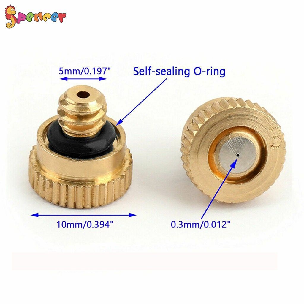 20/30Pcs Brass Misting Nozzles Water Mister Sprinkle Water Hose Nozzles for Cooling System 0.012