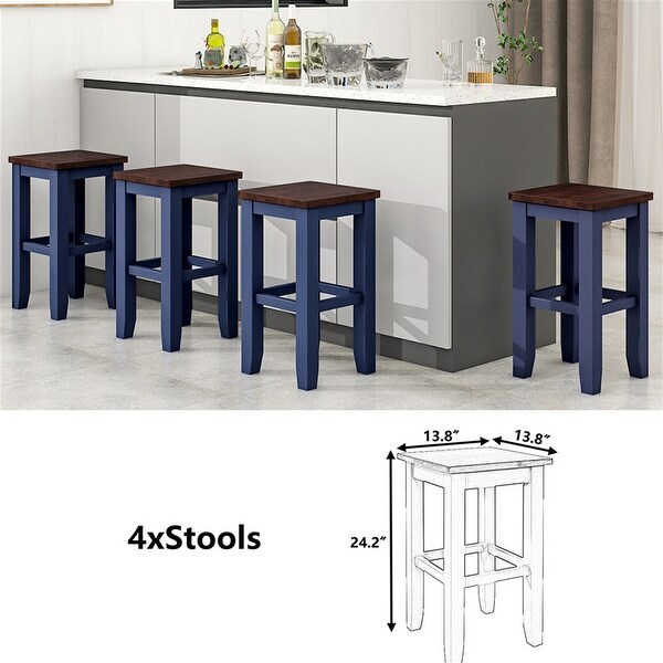 Counter Height Dining Stools with Footrest Set of 4