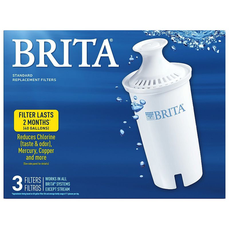 Brita Standard Replacement Filter 3-pk. for Pitchers and Dispensers