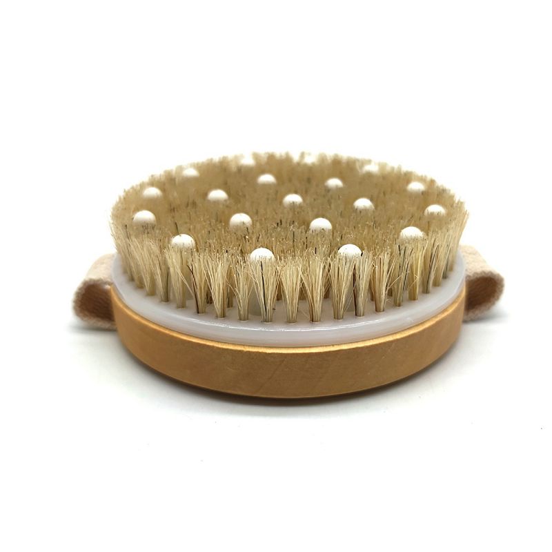 Pursonic Bath Brush and Rubber Massager with Lotus wooden handle