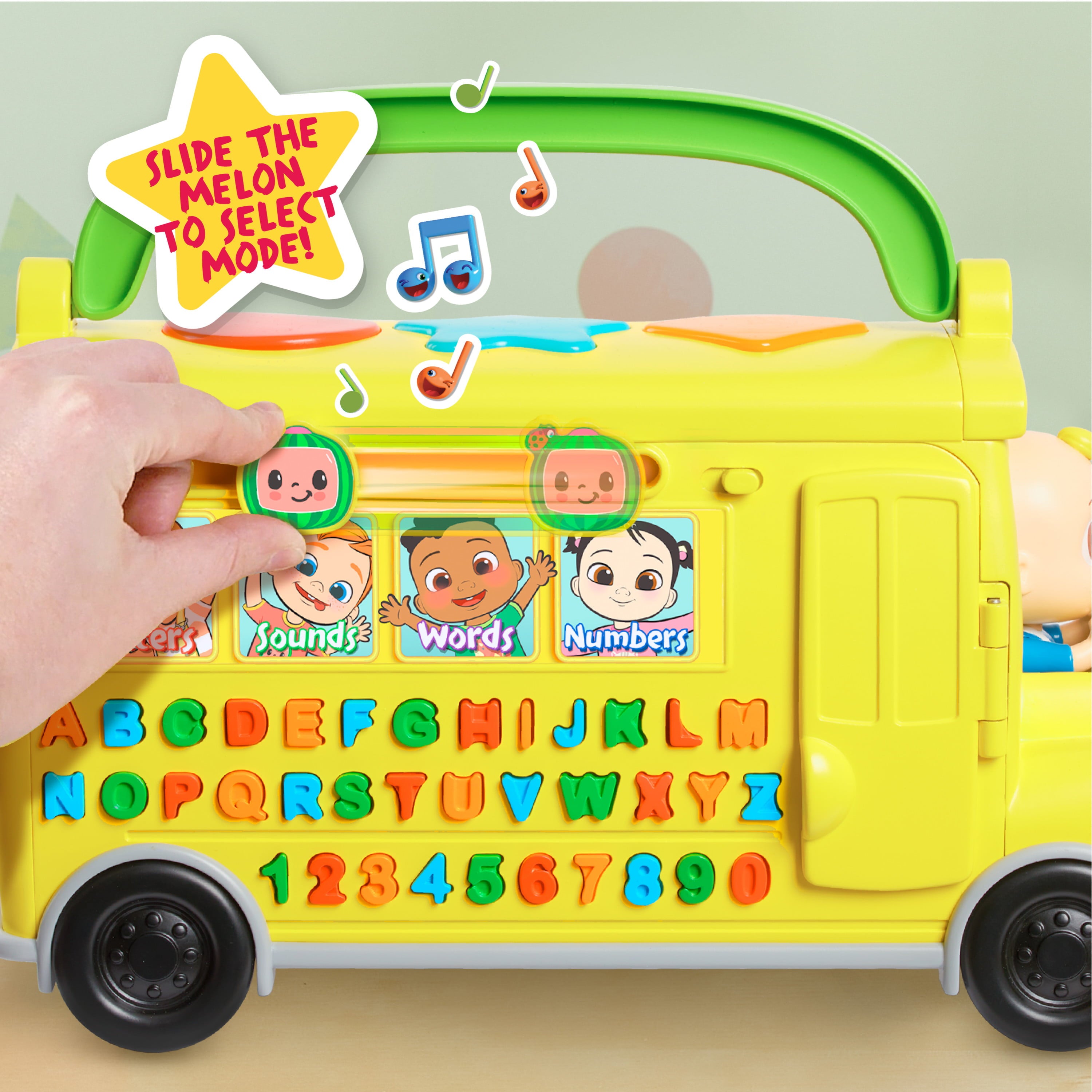 CoComelon Musical Learning Bus， Number and Letter Recognition， Phonetics， Yellow School Bus Toy Plays ABCs and Wheels on the Bus， Officially Licensed Kids Toys for Ages 18 Month， Gifts and Presents