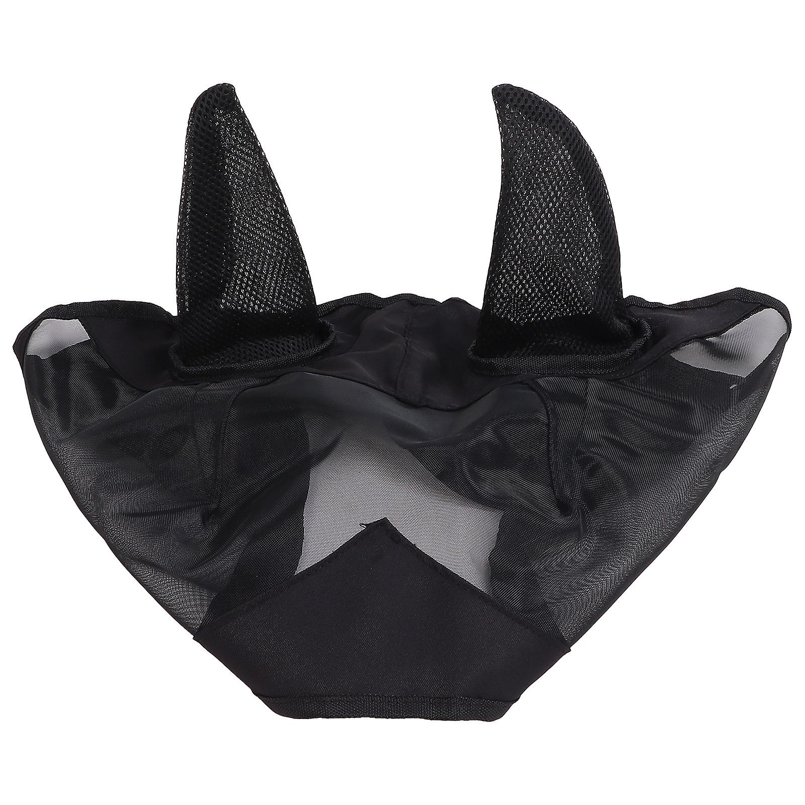 Horse Fly Mask Breathable Prevent Bites Elastic Double Hole Horse Fly Mask With Ears For Horses