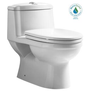 Whitehaus Collection Magic Flush 1-Piece 1.61.1 GPF Dual Flush Elongated Toilet in White WHMFL3222-EB