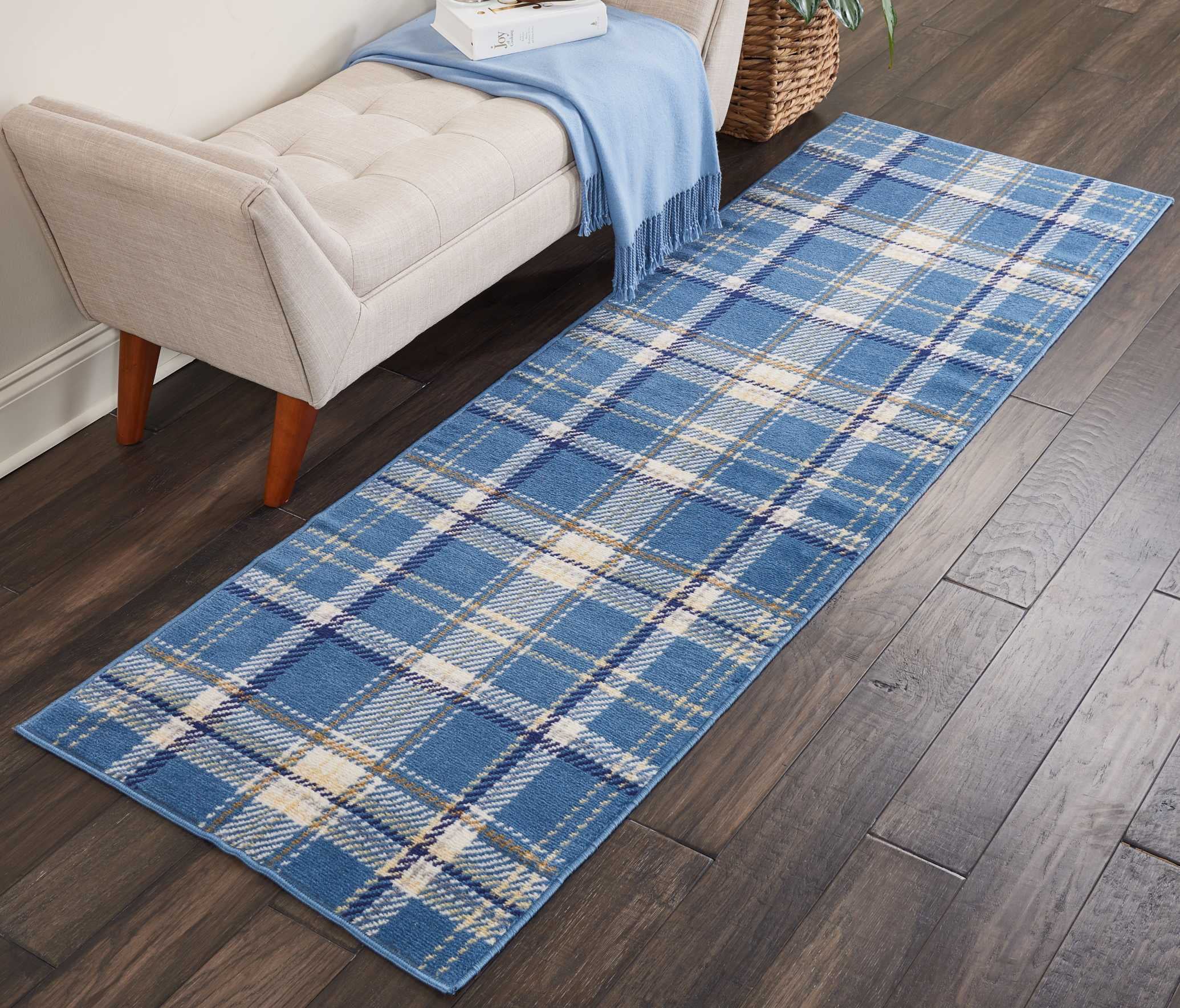 Nourison Grafix Plaid Blue 2'3