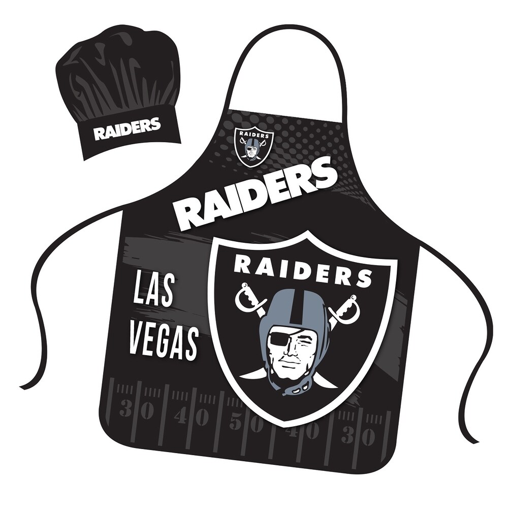 NFL Apron   Chef Hat Set  with Large Team Logo   Las Vegas Raiders   31\