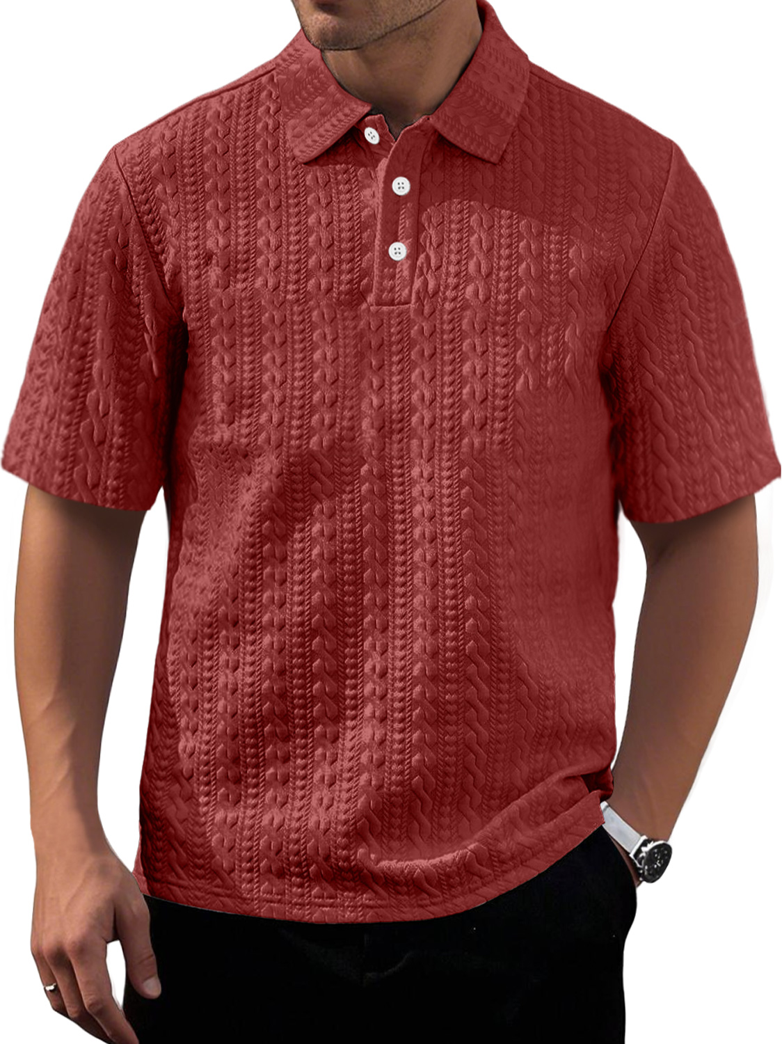 Men's Daily Texture Casual Lapel Comfortable Short-sleeved Polo Shirt