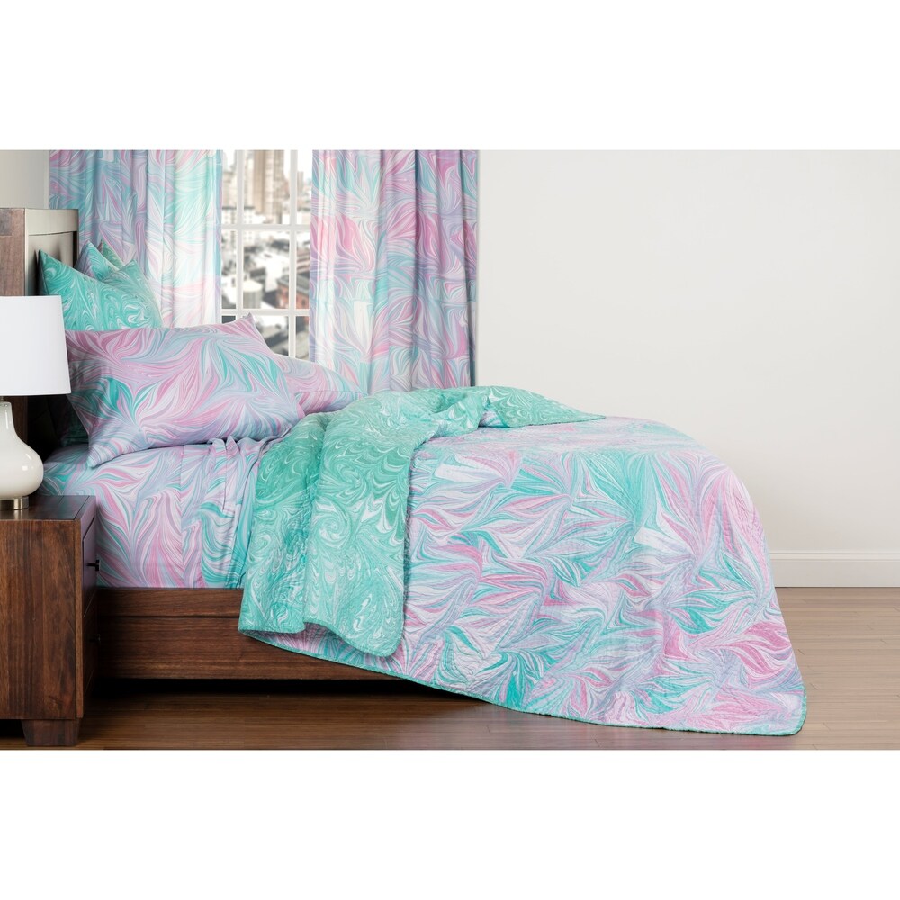 The Art of Marbling Verona/ Aquarius Reversible Luxury Quilt