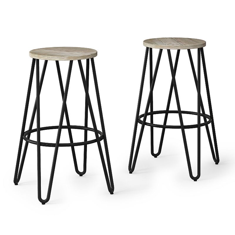 Simpli Home Simeon Counter Stool 2-piece Set