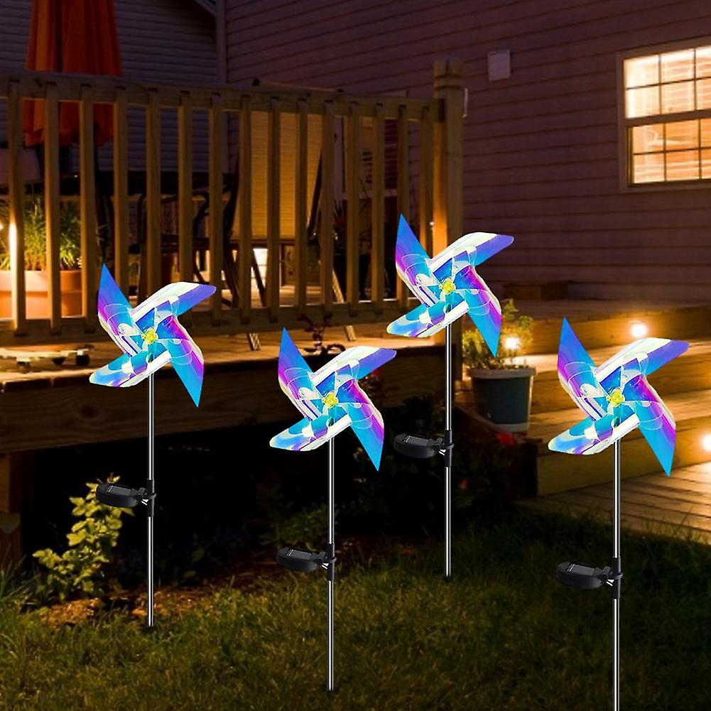 Solar Wind Spinner Garden Led Solar Powered Stake Pinwheels Light Outdoor Decorative Lawn Lighting Copper Wire Lamp