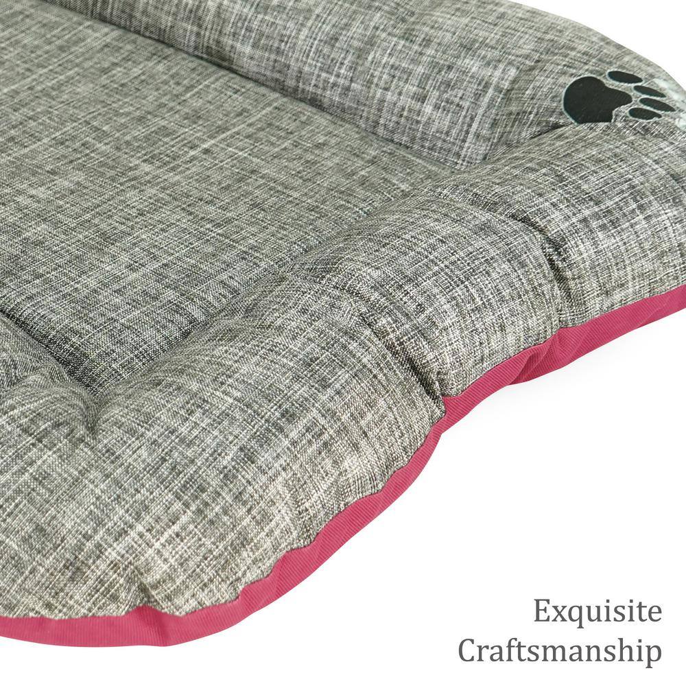 SUSSEXHOME Gray Waterproof Dog Pillow for Large Dogs - Tear-Resistant Washable Dog Bed BCB-GY-L